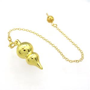 Alloy Pendulum Pendant With Chain Gold Plated, approx 16-38mm, 8mm, 16cm length