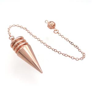 Alloy Pendulum Pendant With Chain Rose Gold, approx 14-38mm, 8mm, 16cm length