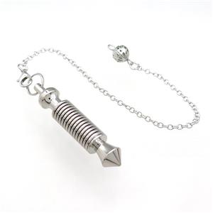 Alloy Pendulum Pendant With Chain Platinum Plated, approx 10-53mm, 8mm, 16cm length