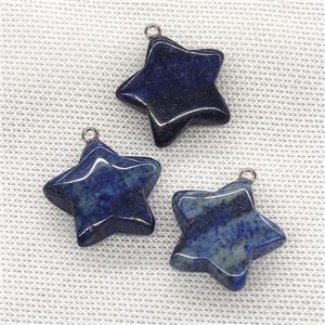 Natural Blue Lapis Lazuli Star Pendant, approx 24mm