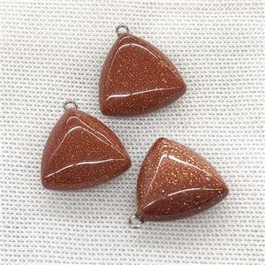 Gold Sandstone Triangle Pendant, approx 25mm