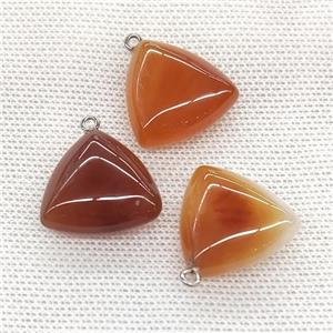 Natural Red Agate Triangle Pendant, approx 25mm