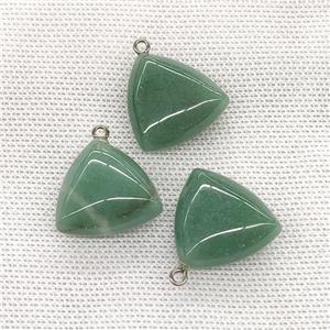 Natural Green Aventurine Triangle Pendant, approx 25mm