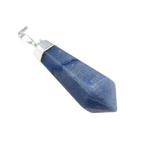 Blue Aventurine Pendulum Pendant Silver Plated, approx 13-35mm
