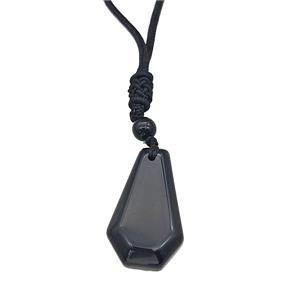 Black Obsidian Necklaces Adjustable Nylon Rope, approx 18-30mm