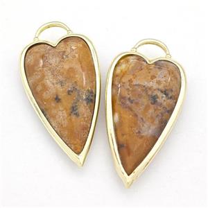 Brown Opal Arrowhead Pendant Gold Plated, approx 18-35mm