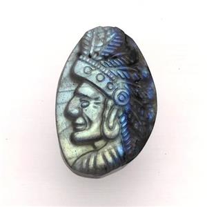 Tribal Chief Charms Labradorite Pendant, approx 25-38mm