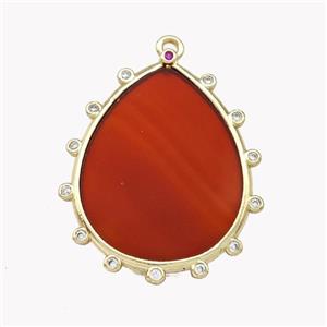 Natural Red Agate Teardrop Pendant Dye, approx 20-25mm