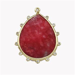 Natural Howlite Turquoise Teardrop Pendant Red Dye, approx 20-25mm