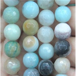 faceted round Amazonite Beads, 10mm dia, approx 38pcs per st