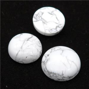 white Howlite Turquoise Cabochon, circle, approx 18mm