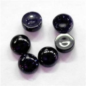 Blue SandStone cabochon, round, approx 4mm dia
