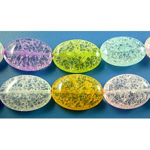 Chinese Crackle Crystal beads, oval, 18x25mm, 16pcs per st