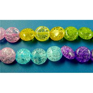 Chinese Crackle Crystal beads, circle, 10mm dia, 40pcs per st