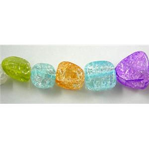 Crackle Crystal beads, Erose, 10x15mm, approx 38pcs per st