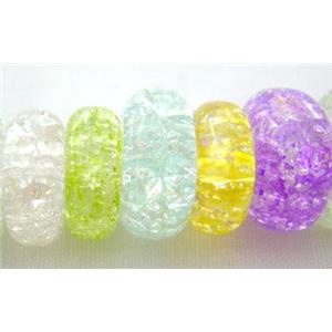 Chinese Crackle Crystal beads, rondelle, 10x10mm, 82pcs per st