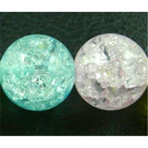 Round Chinese Crackle Crystal beads, mix color, 16mm dia, 26pcs per st