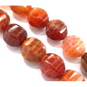 ruby fire Agate beads, faceted lantern, grade A, 10mm dia, approx 40pcs per st