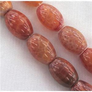 ruby fire agate beads, barrel, approx 12x40mm