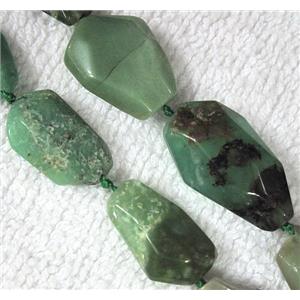 natural Chrysoprase bead, freeform, approx 10-25mm, 16.5 inches
