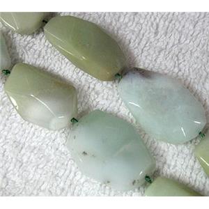 natural Chrysoprase bead, freeform, approx 16-32mm, 16.5 inches