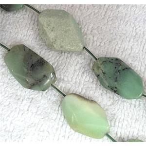 natural Chrysoprase bead, freeform, approx 15-30mm, 16.5 inches