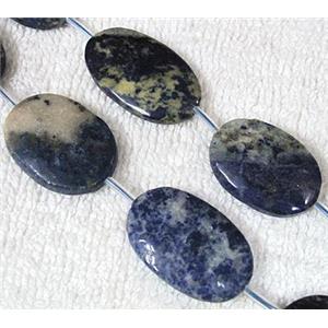 Natural lapis lazuli bead, oval, approx 22-34mm, 16.5 inches