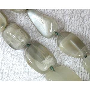 Natural moonstone bead, freeform, approx 11-25mm, 16.5 inches