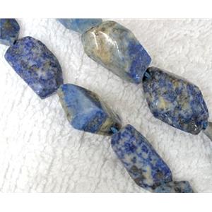 Natural lapis lazuli bead, freeform, approx 28-18mm, 16.5 inches