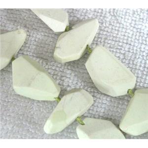 Natural lemon stone bead, freeform, approx 8x18-12x28mmm, 16.5 inches