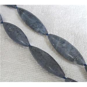 blue Coral Fossil Beads, chrysanthemum, rice-shape, approx 12x34mm, 12x40mm, 16 inches