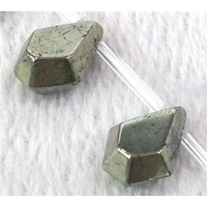 natural Pyrite Beads, faceted teardrop, approx 10x13mm, 30pcs per st
