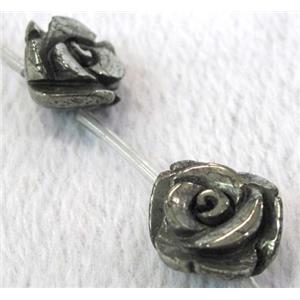 natural Pyrite Beads, rose-flower, approx 18mm dia, 11pcs per st