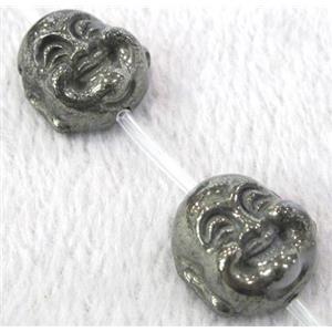 natural Pyrite Beads, buddha, approx 18-20mm, 12pcs per st