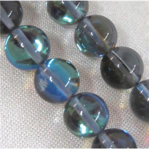 round synthetic gray Aura Quartz Glass Beads, approx 8mm dia