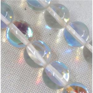 round synthetic clear Aura Quartz Glass Beads, approx 8mm dia