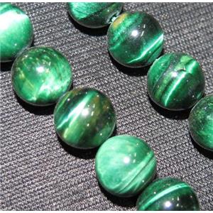 green tiger eye bead, round, approx 12m dia, 15.5 inches