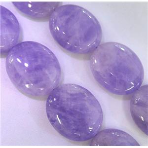 purple Chalcedony beads, oval, approx 12x16mm, 15.5 inches