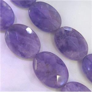purple Chalcedony beads, faceted oval, approx 15x20mm, 15.5 inches