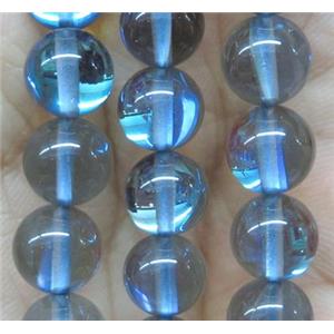 round gray synthetic Aura Quartz Glass Beads, approx 12mm dia