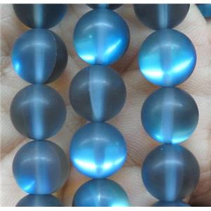 round gray synthetic Aura Quartz Glass Beads, matte, approx 10mm dia