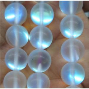 round white synthetic Aura Quartz Crystal Beads, matte, approx 12mm dia