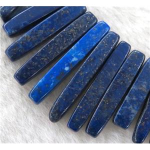lapis lazuli bead, stick, freeform, approx 15-50mm, 15.5 inches
