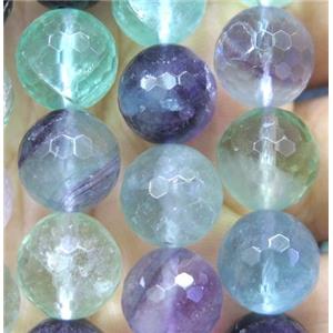 rainbow Fluorite beads, faceted round, approx 10mm dia, 15.5 inches