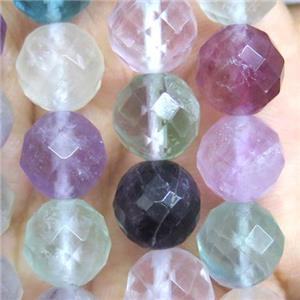 rainbow Fluorite beads, faceted round, approx 12mm dia, 15.5 inches