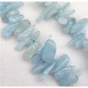 Aquamarine chips bead, freeform, approx 6-20mm, 15.5 inches
