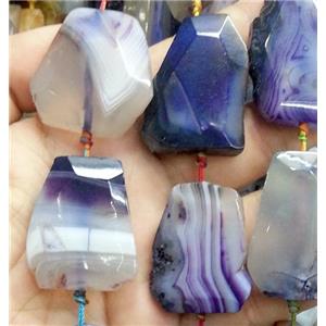natural agate bead, purple, freeform, approx 20-45mm