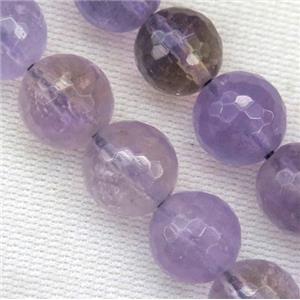 Ametrine beads, faceted round, Grade-AA, approx 10mm dia
