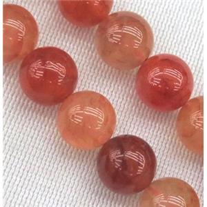 Carnelian beads, round, ruby, grade-A, approx 10mm dia