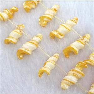 freshwater shell bead, yellow, approx 20-40mm